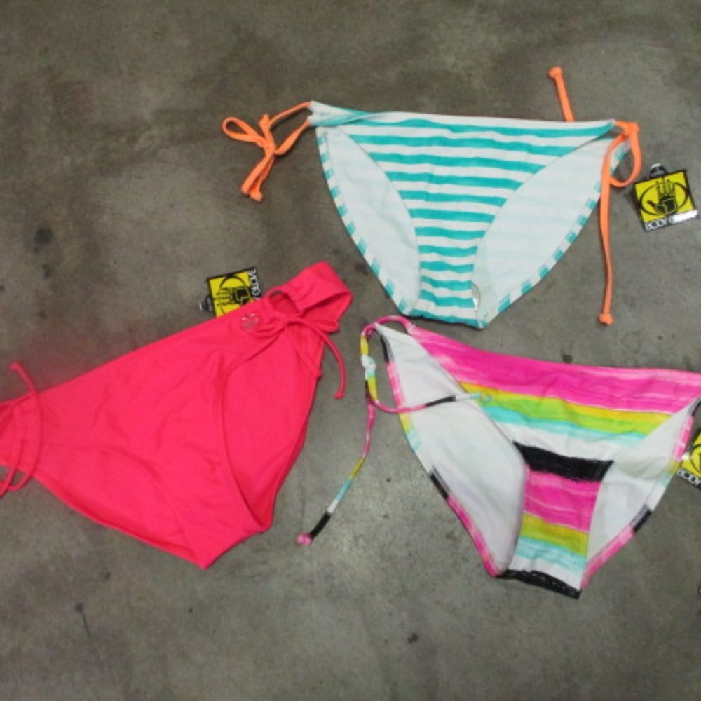 Body Glove Bikini Bottoms Side Tie Women's XL Set of 3